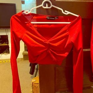 Red crop top
